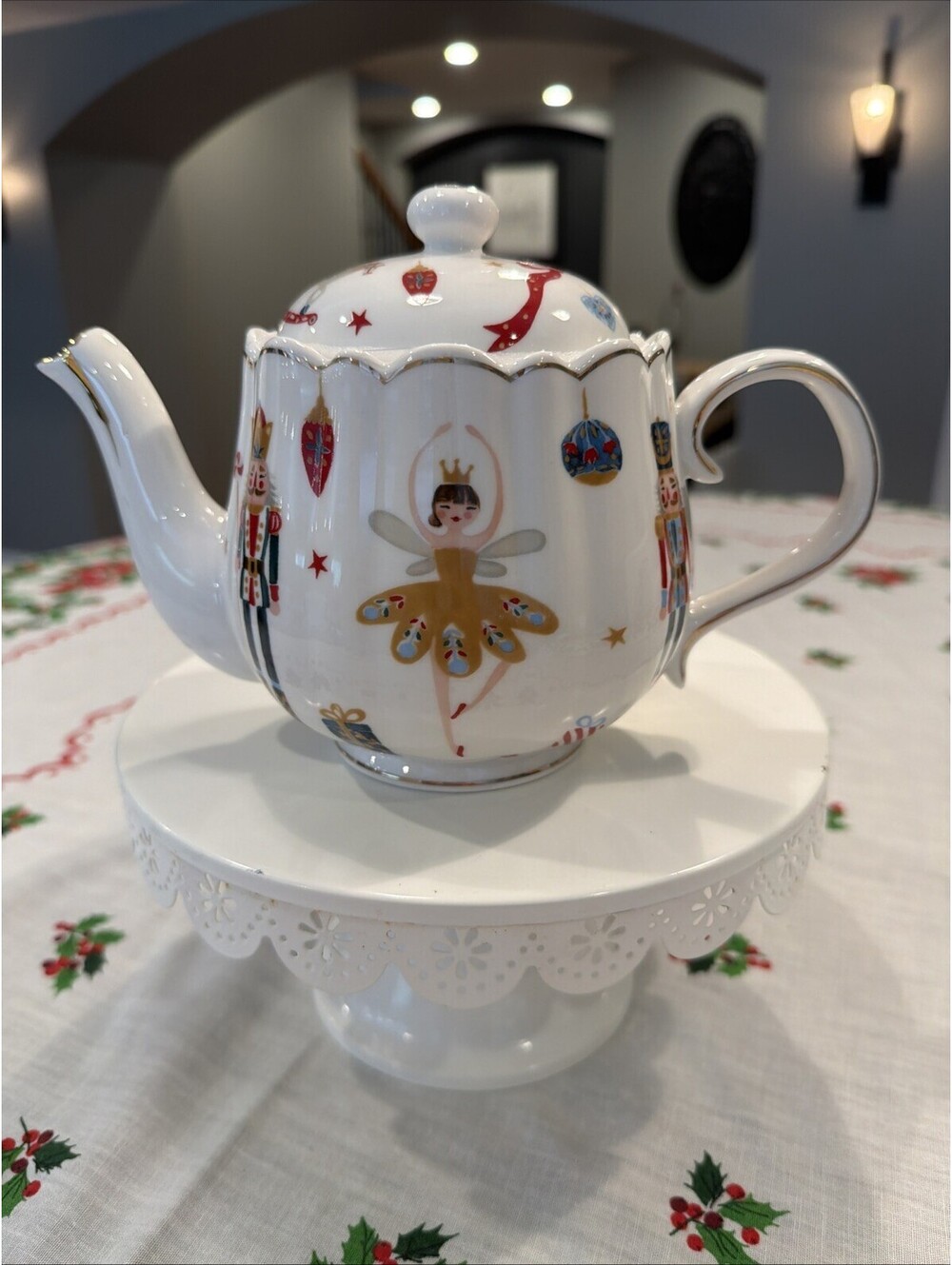 Christmas Nutcracker Tea Pot By Grace Teaware New